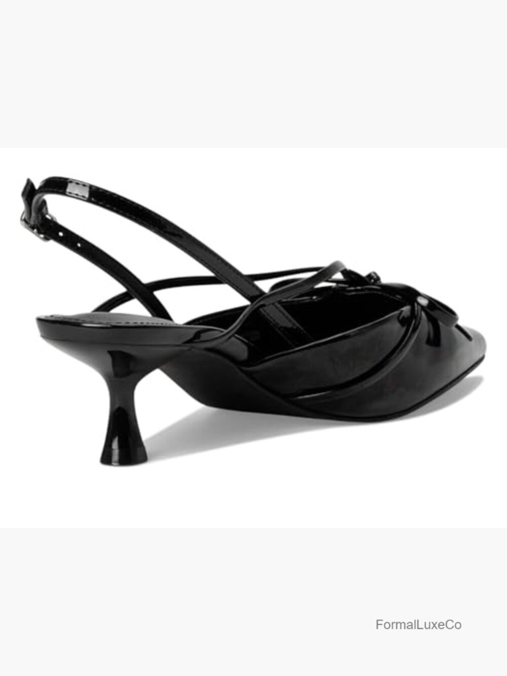 Kitten Heel Slingback Pumps - Formal Evening Party Shoes - Picture 5 of 7